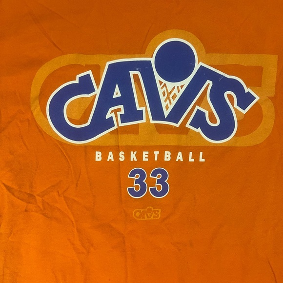 Cleveland Cavaliers Shirt Mens MEDIUM Orange Short Sleeve NBA Cavs #33 O’Neil - Picture 2 of 11